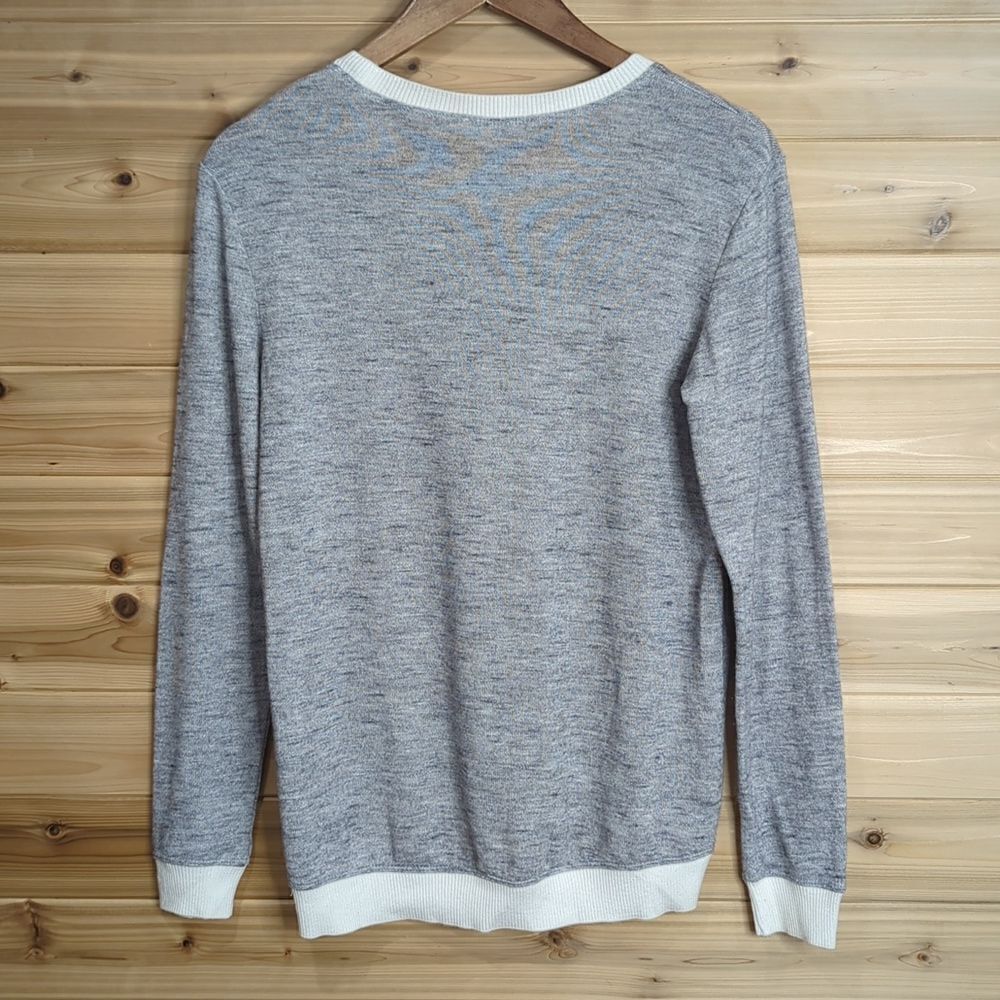 Aritzia Wilfred Womens Sweater XS Gray Berri Crew Neck Heathered Lightweight - Picture 5 of 10